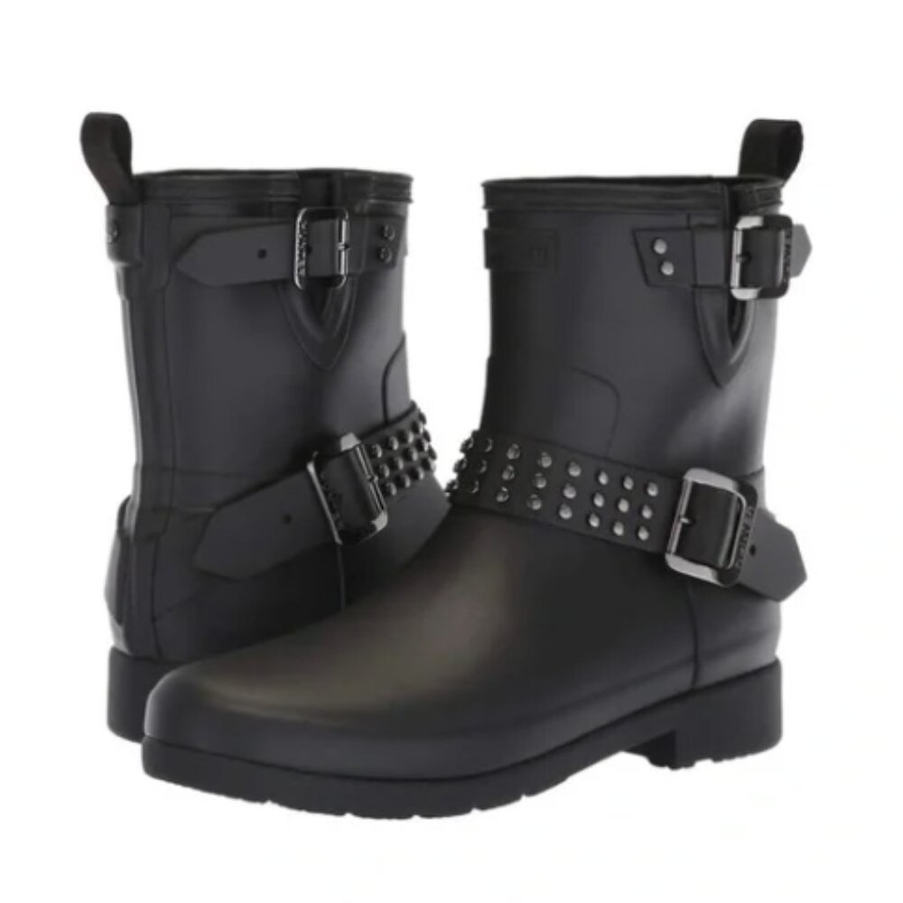 Hunter Boot - Black Redefined Stud Biker Boot